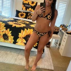 Interestprint Sunflower Triangle Bikini Women