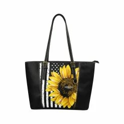 Interestprint Women Patriotic Sunflower Leather Belt Tote Bag