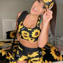 Printful Sunflower Yoga Shorts