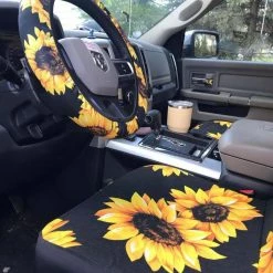 Interestprint Sunflower Seat Airbag Compatible Seat Covers (Set Of 2)