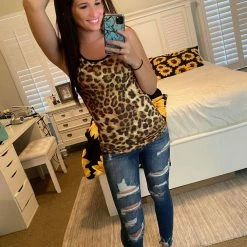 Yoycol Wild Cat Women's Criss-Cross Open Back Tank Top