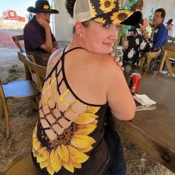 Luckless Outfitters Sunflower Ponytail Hats Women