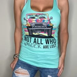 Outlet ๐ Yoycol Not All Who Wander Are Lost Racerback Tank ๐งจ 7 Yoycol Not All Who Wander Are Lost Racerback Tank