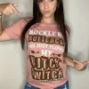 Luckless Outfitters Women Buckle Up Buttercup Throwback Tee