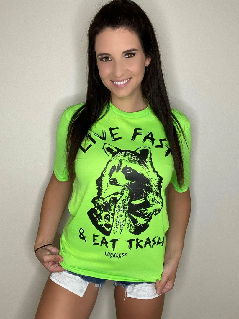 Wholesale 😍 Luckless Outfitters 👩 Women Live Fast & Eat Trash | Ladies Fit 😍 3 Luckless Outfitters Women Live Fast & Eat Trash | Ladies Fit