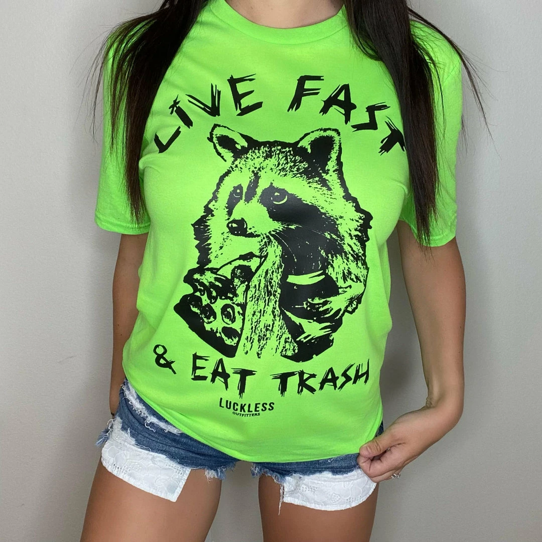 Wholesale 😍 Luckless Outfitters 👩 Women Live Fast & Eat Trash | Ladies Fit 😍 4 Luckless Outfitters Women Live Fast & Eat Trash | Ladies Fit