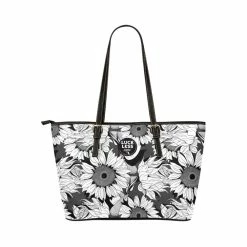 Interestprint Women Monochrome Sunflower Leather Belt Tote