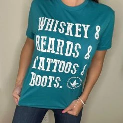 Luckless Outfitters Whiskey & Beards | Teal Women
