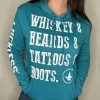 Luckless Outfitters Whiskey & Beards | Teal Women