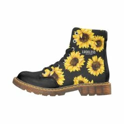 Interestprint Sunflower Boots W/ Blk Toe