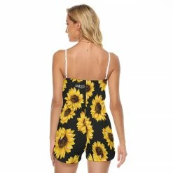 Brand new 😉 Yoycol Sunflower V-neck Cami Romper 😍 16 Yoycol Sunflower V-neck Cami Romper
