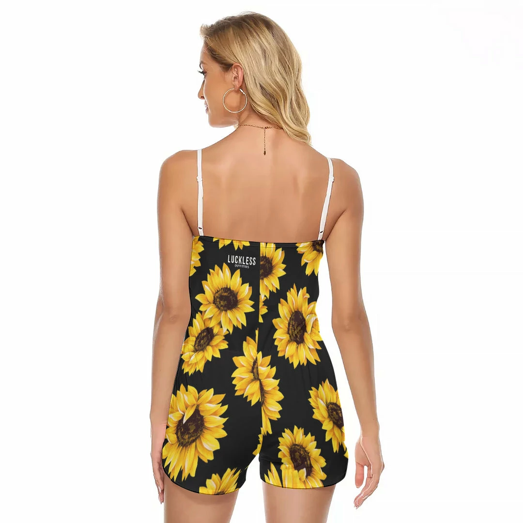 Brand new 😉 Yoycol Sunflower V-neck Cami Romper 😍 9 Yoycol Sunflower V-neck Cami Romper