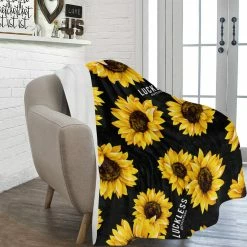 Interestprint Sunflower Fleece Throw Blanket Home & Living