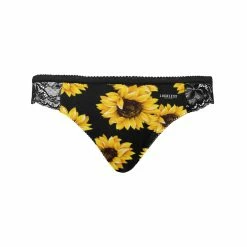 Interestprint Sunflower Lace Back Panties Women
