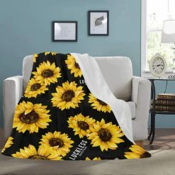 Interestprint Sunflower Fleece Throw Blanket Home & Living