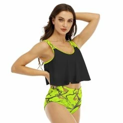 Yoycol Camo Women's Ruffled Bikini | HiVis
