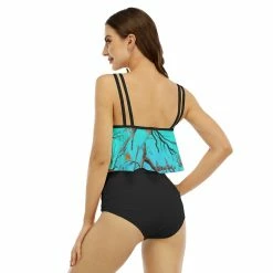 Yoycol Camo Women's Ruffled Bikini | Aquamarine