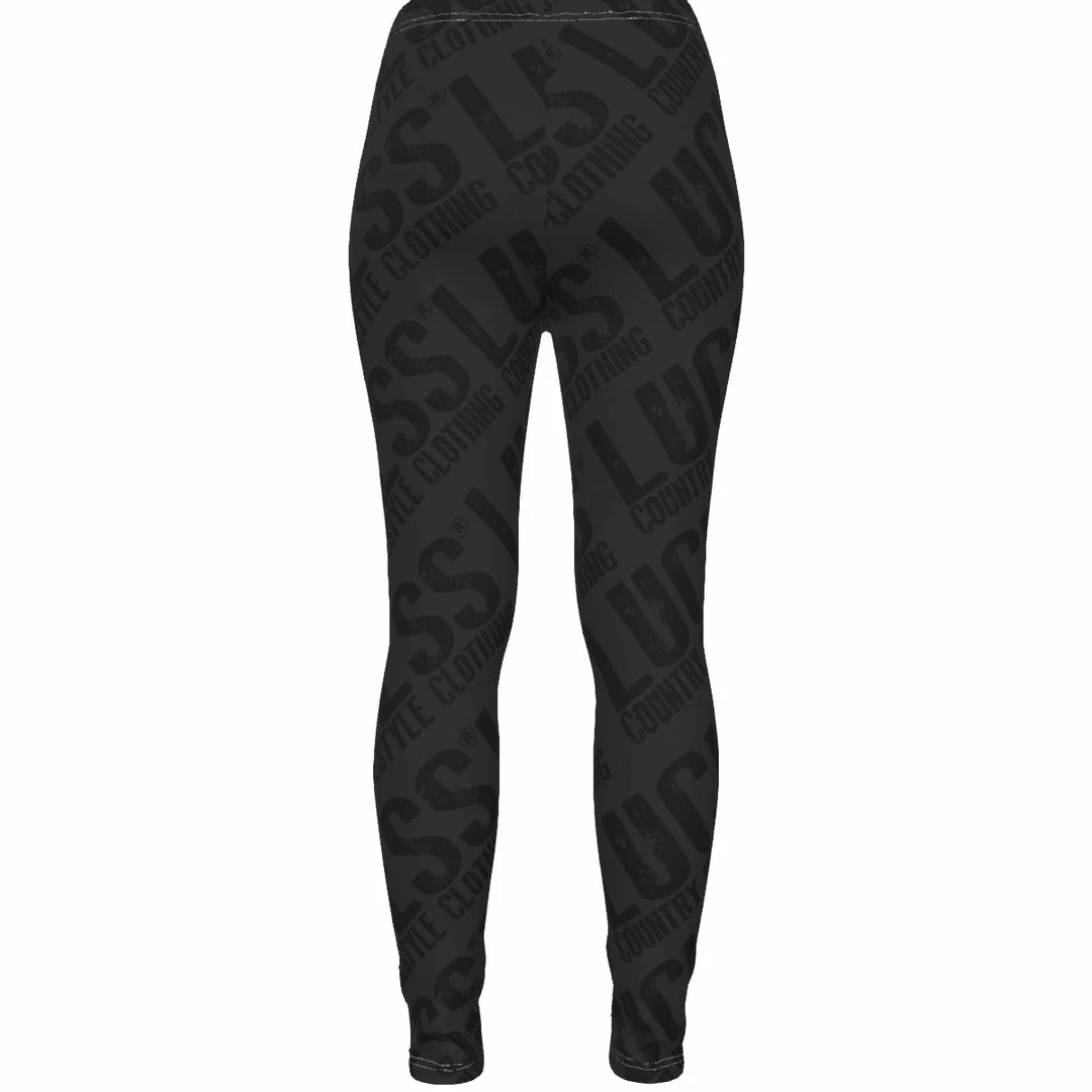 Best deal ๐ Yoycol Logo Repeat ๐ฉ Women's Ripped Leggings | Black ๐ 4 Yoycol Logo Repeat Women's Ripped Leggings | Black