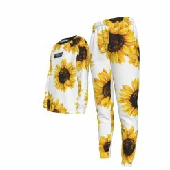 Yoycol CRITICAL COTTON WOMEN'S PAJAMA SET | White Sunflower