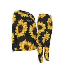 Yoycol Sunflower Lovers CRITICAL COTTON WOMEN'S PAJAMA SET | BLACK SUNFLOWER