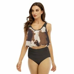 Brand new 🔔 Yoycol Realistic 👩 Women's Ruffled 👙 Bikini | Cow Print 🔔 11 Yoycol Realistic Women's Ruffled Bikini | Cow Print