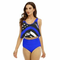 Yoycol Respect The Blue Women's Ruffled Bikini | Blue Line
