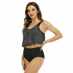 Yoycol Camo Women's Ruffled Bikini | Black