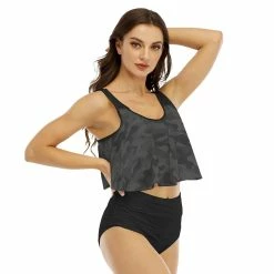 Yoycol Camo Women's Ruffled Bikini | Black
