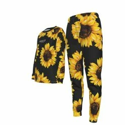 Yoycol Sunflower Lovers CRITICAL COTTON WOMEN'S PAJAMA SET | BLACK SUNFLOWER
