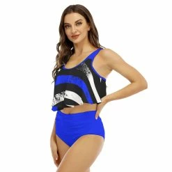 Yoycol Respect The Blue Women's Ruffled Bikini | Blue Line