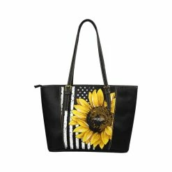 Interestprint Women Patriotic Sunflower Leather Belt Tote Bag