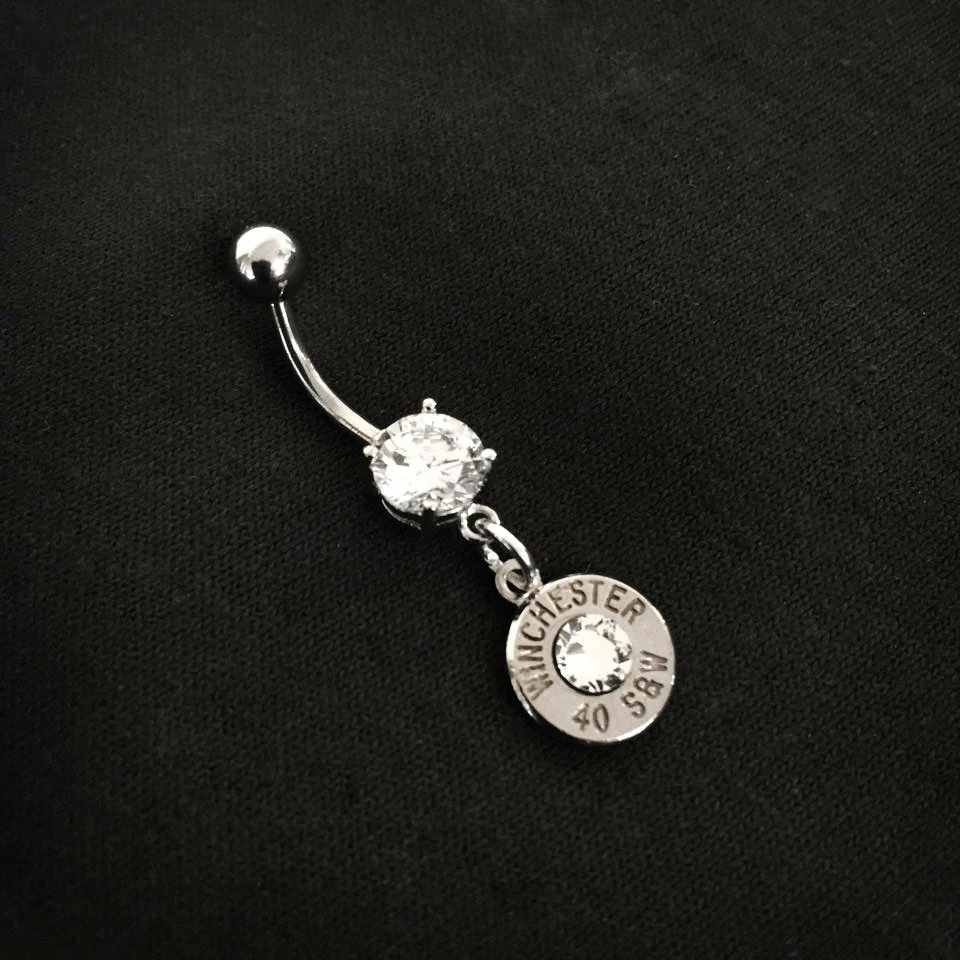 Best Pirce π Bullet Designs Bullet Dangle Belly Button Ring 𧨠3 Bullet Designs Bullet Dangle Belly Button Ring