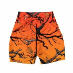 Luckless Outfitters Women Darlin Camo Yoga Shorts Bonfire