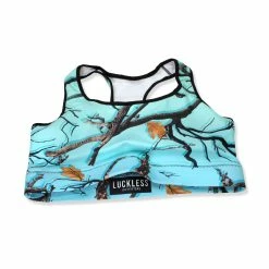 Printful Darlin Camo Padded Sports Bra Aquamarine