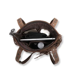 Luckless Outfitters Accessories Leather Fringe CC Shoulder Bag