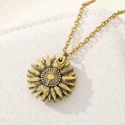 AliExpress Sunflower You Are My Sunshine Necklace Women