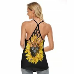 Yoycol SUNFLOWER CRISS-CROSS OPEN BACK TANK TOP