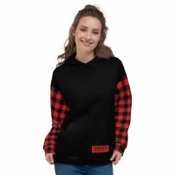 Printful Women Buffalo Plaid Unisex Hoodie