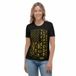 Printful Women Sunflower Grunge Flag Ladies Fit T-shirt