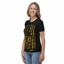 Printful Women Sunflower Grunge Flag Ladies Fit T-shirt