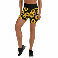 Printful Sunflower Yoga Shorts