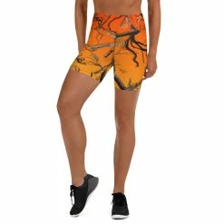 Luckless Outfitters Women Darlin Camo Yoga Shorts Bonfire