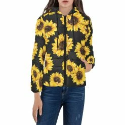 Interestprint Women's Sunflower Padded Jacket
