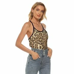 Yoycol Wild Cat Women's Criss-Cross Open Back Tank Top