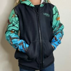 Yoycol AQUAMARINE KIDS CAMO HEAVY ZIP FLEECE HOODIE