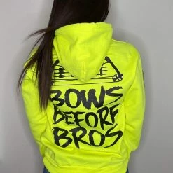 Luckless Outfitters Bows Before Bros Hoodie | Safety Green Women