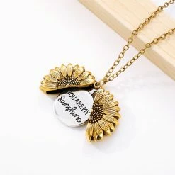 AliExpress Sunflower You Are My Sunshine Necklace Women