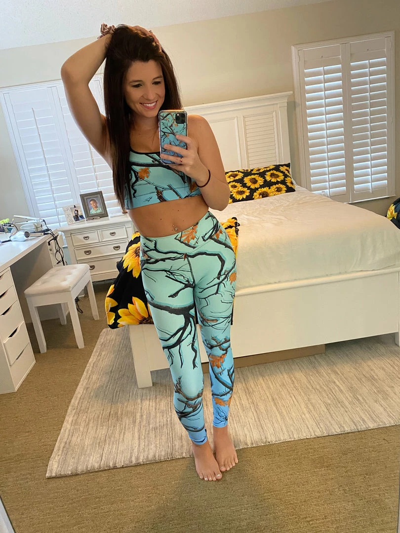 Budget ๐ Printful Darlin Camo Padded Sports Bra Aquamarine ๐ 5 Printful Darlin Camo Padded Sports Bra Aquamarine