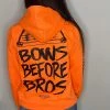 Luckless Outfitters Women Bows Before Bros Hoodie | Safety Orange