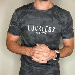 Luckless Outfitters Men's Premium Tee | Black Camo